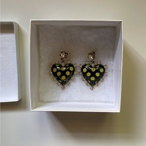 Betsey Johnson polkadot heart earrings